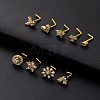 316L Surgical Stainless Steel Clear Cubic Zirconia L-Shaped Nose Rings WG135CD-25-1