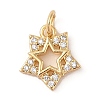 Brass Micro Pave Clear Cubic Zirconia Pendants ZIRC-P121-08G-1