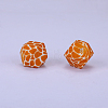 Colorful Pattern Printed Silicone Focal Beads SI-JX0022A-14-1