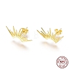 925 Sterling Silver Stud Earrings EJEW-AA00271-31G-3