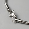 Stainless Steel Round Snake Chain Necklace for Men Women NJEW-TAC0007-14-2