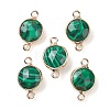 Synthetic Malachite Connector Charms G-C102-09G-G-1