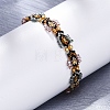 Flower Glass Seed Beaded Braided Bead Bracelets for Women Frineds BJEW-F493-10D-3