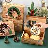 12 pcs 4 Styles Christmas Theme Kraft Paper Gingerbread Candy Boxes with PET Window ST-CJ0010-15-4