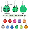 11Pcs 11 Colors PVC Plastic Ladybug Pendant Decorations HJEW-SC0003-23-2