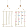 2 Bags 2 Styles Star Flower Wooden Wall-Mounted Hair Clip Display Organizer Racks ODIS-GA0001-93-1