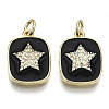 Brass Micro Pave Clear Cubic Zirconia Pendants KK-N227-36A-NF-1