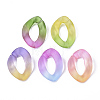 Spray Painted Two Tone Transparent Acrylic Linking Rings X-OACR-S036-001A-N-2
