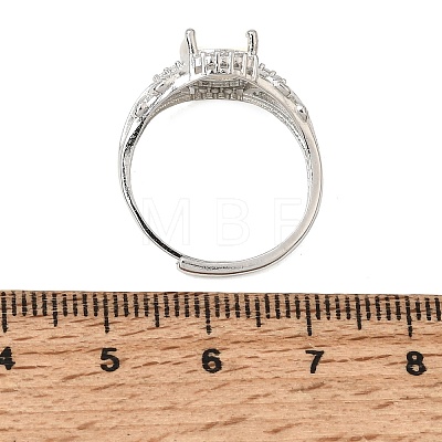 Brass Micro Pave Cubic Zirconia Finger Rings CU-CBA260E-06P-1