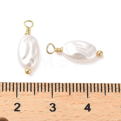 ABS Plastic Imitation Pearl Pendants KK-M266-31G-1
