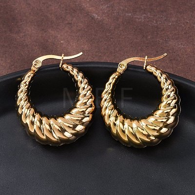Ion Plating(IP) 304 Stainless Steel Hoop Earrings EJEW-O096-40G-1