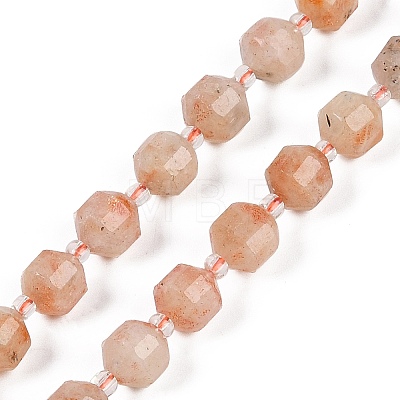 Natural Sunstone Beads Strands G-O201B-123F-1