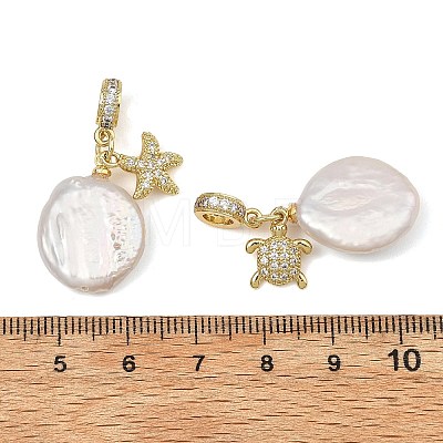 Brass Micro Pave Clear Cubic Zirconia European Dangle Charms PALLOY-JF05895-02-1