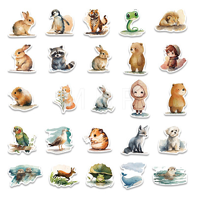 50Pcs Waterproof PVC Animals Stickers Set PW-WG70564-01-1