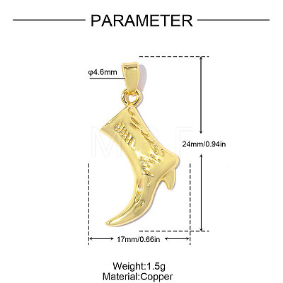 Brass Pendants KK-OY001-01G-2-1