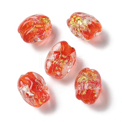 Handmade Foil Lampwork Beads Strands FOIL-Z001-06C-1