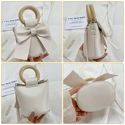 DIY PU Leather Mini Bowknot Bucket Bags Kits DIY-WH0292-93B-1
