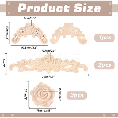 8Pcs 3 Styles Wood Chips WOOD-ME0001-25-1
