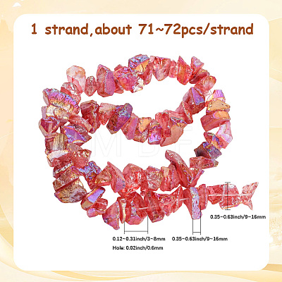 1 Strand Electroplated Natural Quartz Beads Strands G-PA0001-18B-1