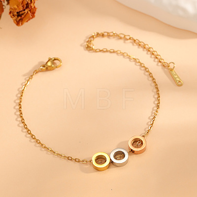 304 Stainless Steel Tri-Color Charm Bracelets for Women WG590E2-04-1