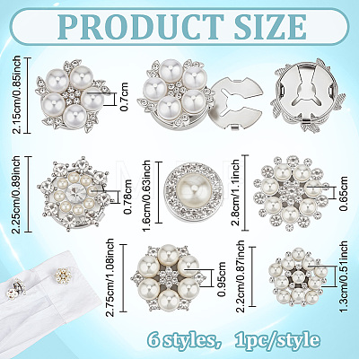 6Pcs Alloy Rhinestone Cufflinks JEWB-PH01307-1