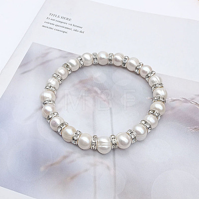 Plastic Imitation Pearl Beaded Stretch Bracelets for Women TT2462-1-1