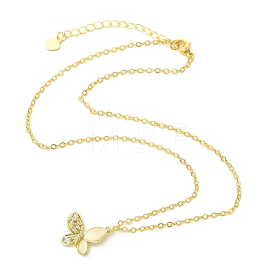 Brass Micro Pave Cubic Zirconia Pendant Necklaces NJEW-JN06458-1