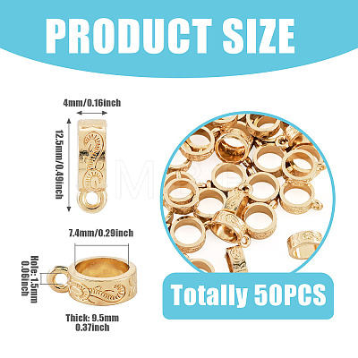 50Pcs Tibetan Style Alloy Tube Bails TIBE-TAD0001-01KCG-1