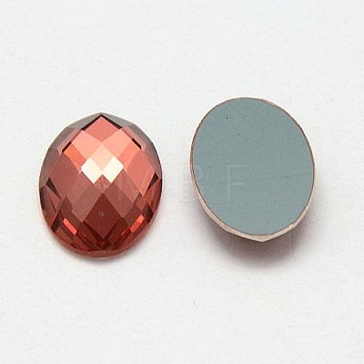 Faceted Glass Oval Cabochons GGLA-F008C-22-1