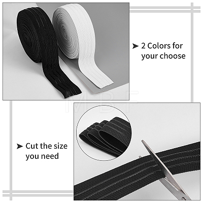   16 Yards 2 Colors Polyester Elastic Ribbon EC-PH0001-27-1