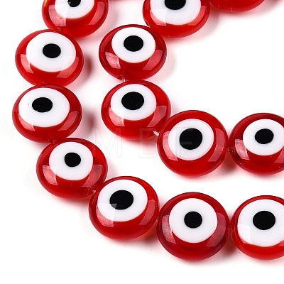 Handmade Evil Eye Lampwork Beads Strands LAMP-N024-27B-01-1