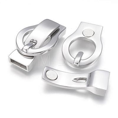 304 Stainless Steel Magnetic Clasps with Glue-in Ends STAS-G143-72P-1