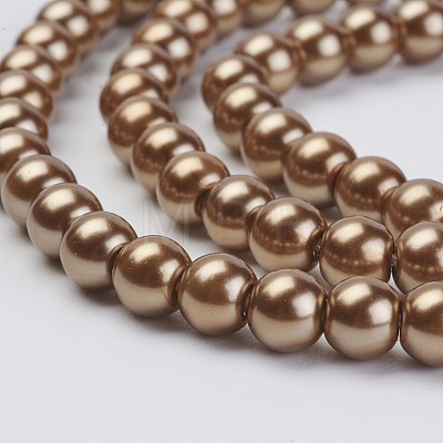 Eco-Friendly Glass Pearl Bead Strands X-HY-A008-6mm-RB037-1