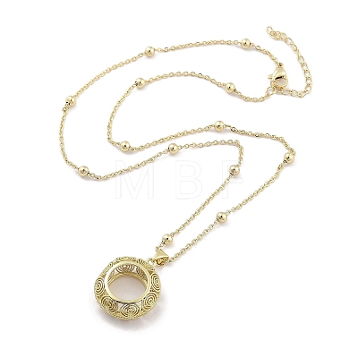 Brass Pendants Necklace NJEW-B101-02G-04-1