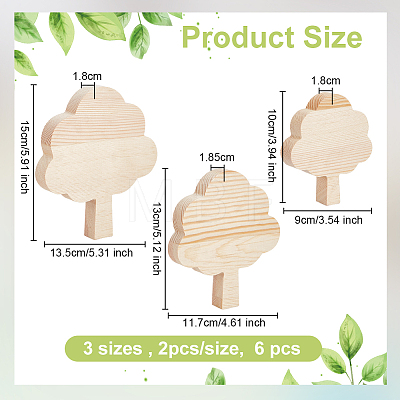 6Pcs 3Styles Wood Cutouts WOOD-WH0131-21B-1