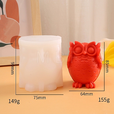 3D No Hearing Owl Scented Candle Silicone Molds PW-WG85163-01-1
