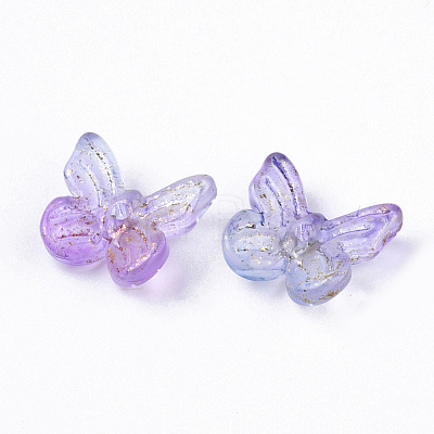 Two Tone Transparent Spray Painted Glass Charms GLAA-N035-08A-G01-1