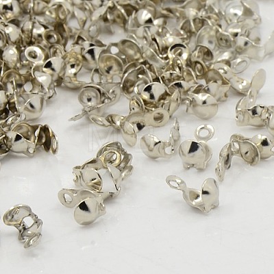 Platinum Tone Iron Bead Tips Knot Covers X-E037Y-1