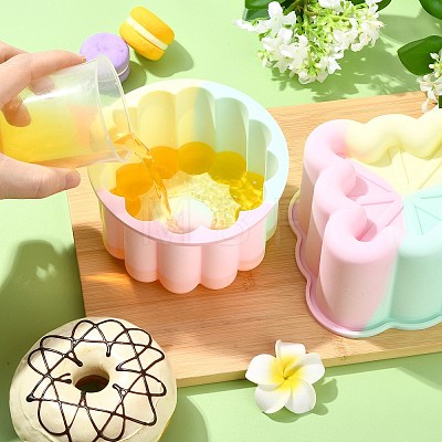 2Pcs 2 Styles Square Circular Cake Baking Silicone Molds ST-CJ0043-083-1