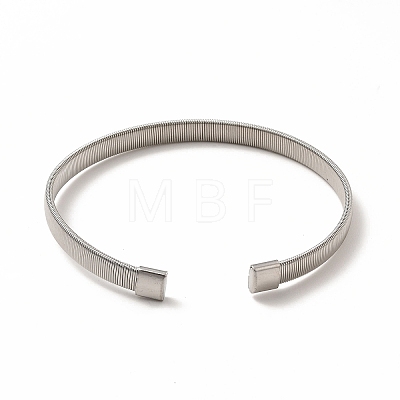 304 Stainless Steel Flat Snake Chains Shape Open Cuff Bangle for Women BJEW-C033-03P-1