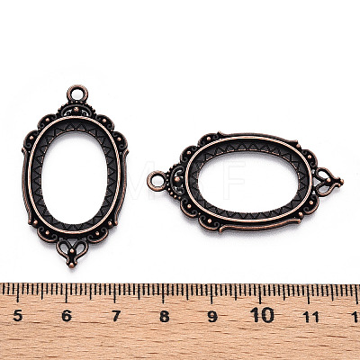 Zinc Alloy Link Cabochon Settings X-PALLOY-WH0001-35R-1