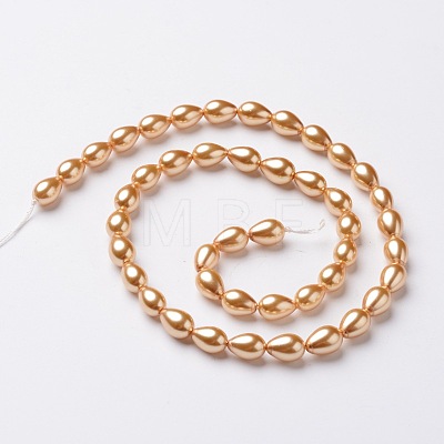 Teardrop Grade A Glass Pearl Beads Strands HY-E001-07A-1