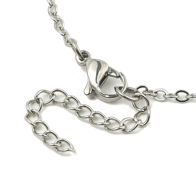 304 Stainless Steel Cable Chain Macrame Pouch Empty Stone Holder for Pendant Necklaces Making NJEW-TA00117-03-1