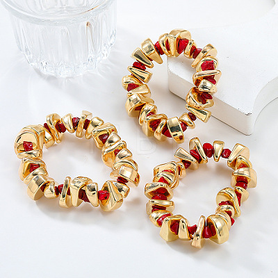 3Pcs Alloy & Resin & CCB Plastic Beaded Bracelets FS-WG422A1-01-1