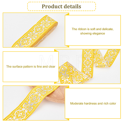 Ethnic Style Embroidery Polyester Ribbon OCOR-WH0047-92A-1