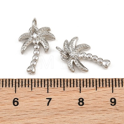 Brass Micro Pave Clear Cubic Zirconia Charms KK-CBA6A75-38P-1