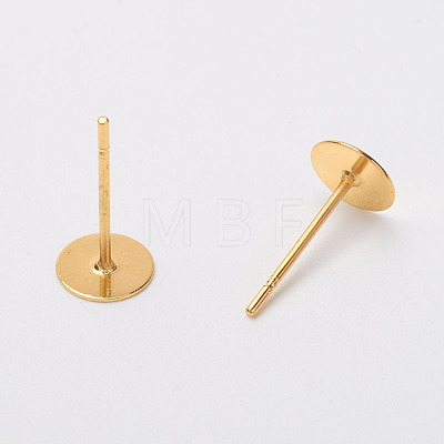 Brass Stud Earring Findings X-KK-A251-G-NF-1