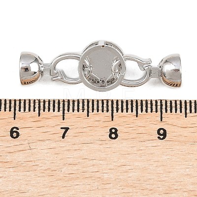 Brass Micro Pave Clear Cubic Zirconia Fold Over Clasps KK-U059-63P-1