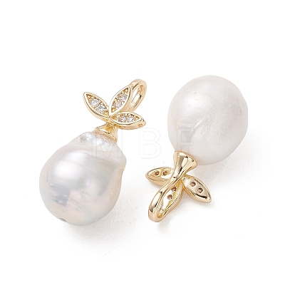 Natural Baroque Keshi Pearl Pendants PALLOY-JF05452-1