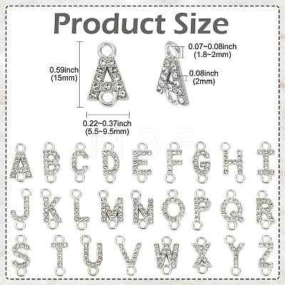 26Pcs 26 Styles Alloy Crystal Rhinestone Connector Charms FIND-CJZ0001-001P-1
